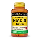 MASON NATURAL Niacin 500 mg Flush-Free, Υποστηρίζει την καρδιακή υγεία, το νευρικό σύστημα & την παραγωγή ενέργειας, 60 κάψουλες
