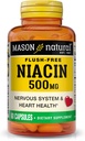 MASON NATURAL Niacin 500 mg Flush-Free, Υποστηρίζει την καρδιακή υγεία, το νευρικό σύστημα & την παραγωγή ενέργειας, 60 κάψουλες