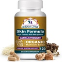 Cancer Sciences Skin Wellness Supplement, USDA Certified Organic Extract Mushrooms Supplement, Extra Strength 1.500 mg, High Potency 40% Beta-Glucans, Immune Support, Glawing Complexion, 120 Κάψουλες