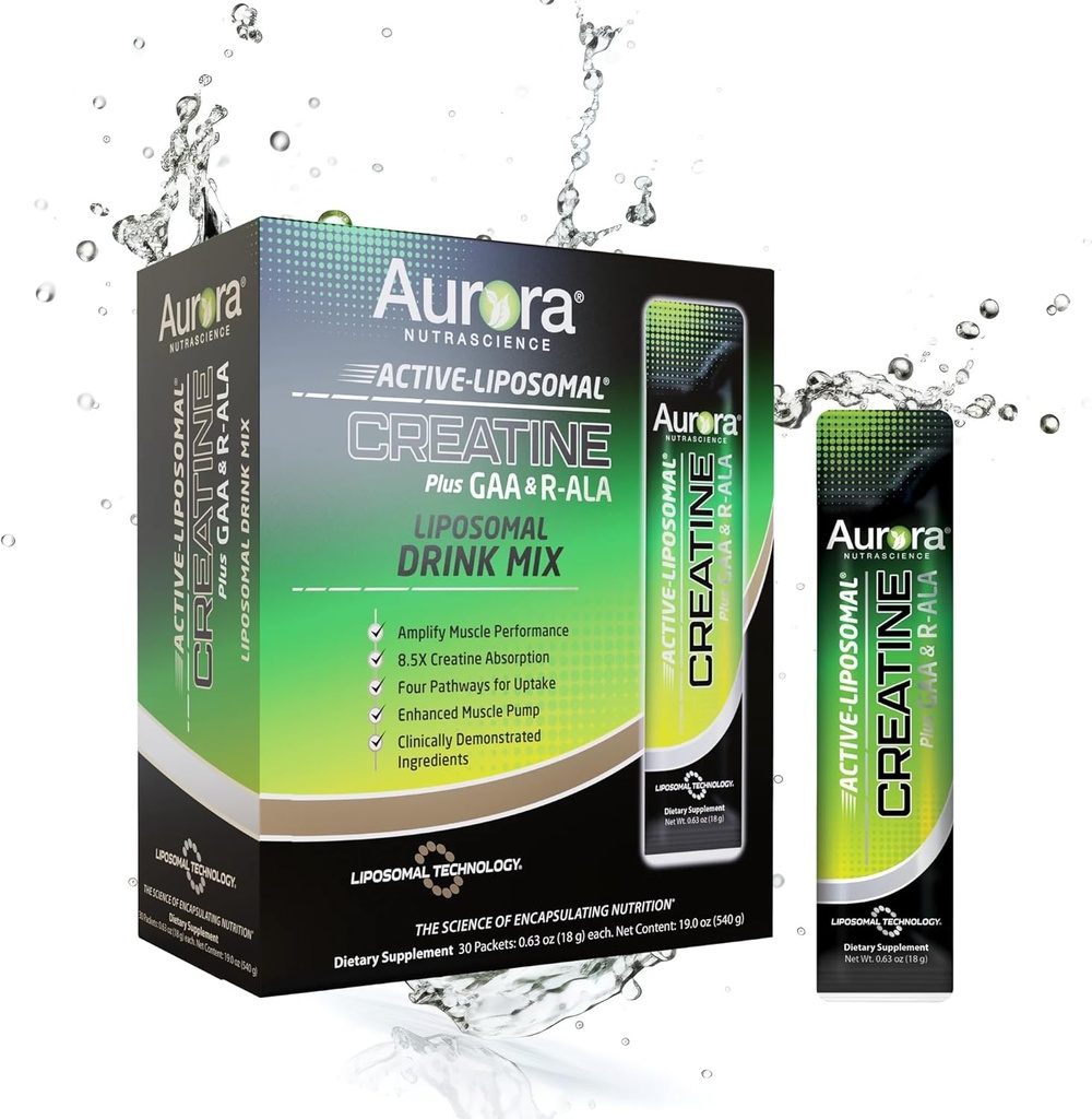 Aurora Nutrascience Active Liposomal®, Creatine Plus GAA & R-ALA, 30 πακέτα, 0,63 oz (18 g) το καθένα