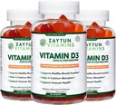 Zaytun Halal Vitamin D3 2000 IU Gummies, Supports Bone & Immune Health, Promotes Muscle Function, Gluten & Gelatin Free, (3-Pack) - Made in USA
