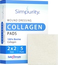 Συνομιλίες - 2" x 2" 5 Count Collagen Pads for Wounds - Μη-Adherent Collagen Dressing for Wound Care - Safe n' Simple Wound Care Προμήθειες