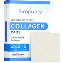Συνομιλίες - 2" x 2" 5 Count Collagen Pads for Wounds - Μη-Adherent Collagen Dressing for Wound Care - Safe n' Simple Wound Care Προμήθειες
