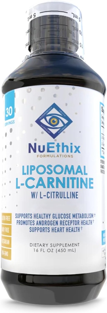 NuEthix Formulations Lipsomal L-Carnitine Συμπλήρωμα 600mg με L-Citrulline 1000mg για Υγιή Διαχείριση Βάρος, Λιπαρά Μεταβολισμός, Παραγωγή Ενέργειας και Αυξημένη Ροή Αίματος, για Άνδρες & Γυναίκες