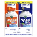 Vicks Kids DayQuil & NyQuil Cold & Cough Relief Liquid Co-Pack, Free of Artificial Dyes & Sugar, Multi-Symptom Relief of Cough, Sneezing, Runny Nose, Mucus, and Chest Confusion, for Ages 6+, 2x6oz