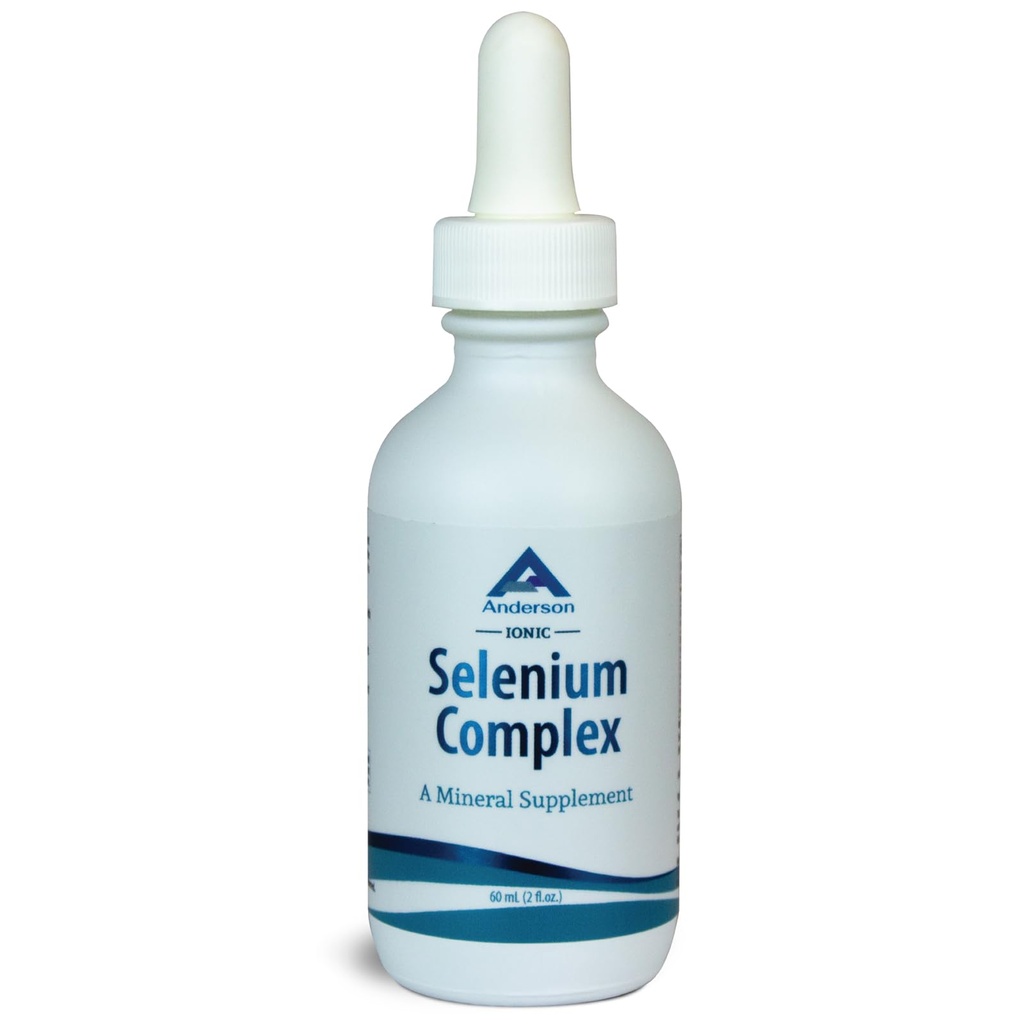 Anderson Ionic Selenium Complex, Liquid Selenium Supplement Drops, Supports Thyroid and Immune System, Antioxidant, Fights Free Radicals, Mineral Glass Bottle with Dropper, 40 Servings, 2 fl oz