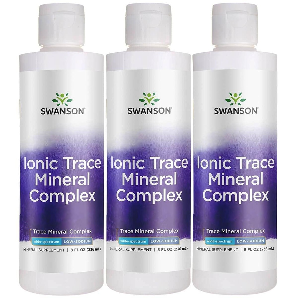 Swanson Concentrace Trace Mineral Drops 8oz-Complete Mineral Complex for Energy, Hydration, & Electrolyte Balance Πάνω από 72 Ιωνικά Ορυκτά Υψηλής Απορρόφησης Όπως Μαγνήσιο, Κάλιο, Ασβέστιο (3 Pack)