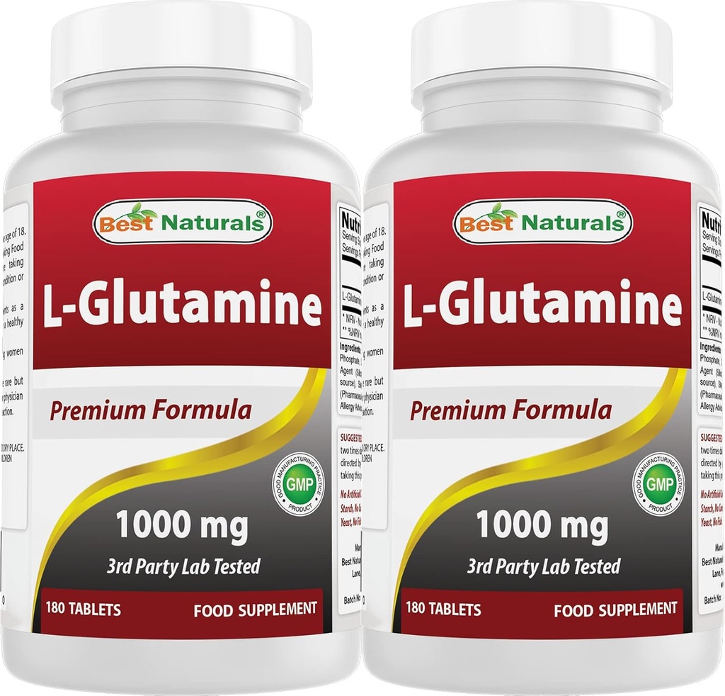 Best Naturals L- Glutamine 1000 mg 180 δισκία (180 Count (Pack of 2))