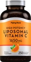 Piping Rock Liposomal Vitamin C | 1650mg | 250 Softgel Capsules | High Potency | Non-GMO, Gluten Free Supplement