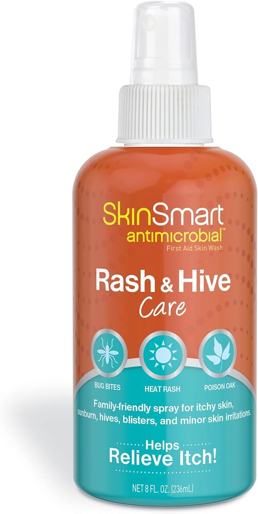 SkinSmart Αντιμικροβιακό Εξάνθημα και Κυψέλη, Πρώτες βοήθειες Skin Wash, 8 oz Spray μπουκάλι