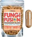 XPRS Nutra Fusion Mushroom Blend Capses - 180 Count (90 Day Supply) Premium Blend of Lion's Mane, Reishi, Chaga, Cordyceps Κάψουλες για την υποστήριξη της ψυχικής σαφήνειας, της αναγνώρισης, της ενέργειας και της ασυλίας