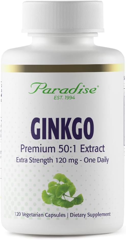 εκχύλισμα Ginkgo Biloba, Super Poent, Ultra Pure, Vegan, Non GMO, Gluten Free, 120 κάψουλες χορτοφάγων