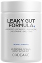 Codeage Leaky Gut Supplement, L-Γλουταμίνη, N-Ακετυλογλυκοσαμίνη, Προβιοτικό, Βουτυρικό οξύ, Πολυφαινόλες, Quercetin, DGL, Marshmallow Root, Βερβερίνη, BioPerine, Κανέλα, Vegan, Non-GMO, 60 Κάψουλες