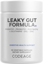Codeage Leaky Gut Supplement, L-Γλουταμίνη, N-Ακετυλογλυκοσαμίνη, Προβιοτικό, Βουτυρικό οξύ, Πολυφαινόλες, Quercetin, DGL, Marshmallow Root, Βερβερίνη, BioPerine, Κανέλα, Vegan, Non-GMO, 60 Κάψουλες