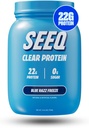 SEEQ Clear Protein Powder - Blue Razz Freeze - 25 Servings - 22g Clear Whey Protein Isolate - Zero Sugar - 0g Λακτόζη - αλλεργιογόνο Φιλικό - GLP1 Υποστήριξη - Υγεία των οστών - Ανάκτηση μυών μετά την προπόνηση