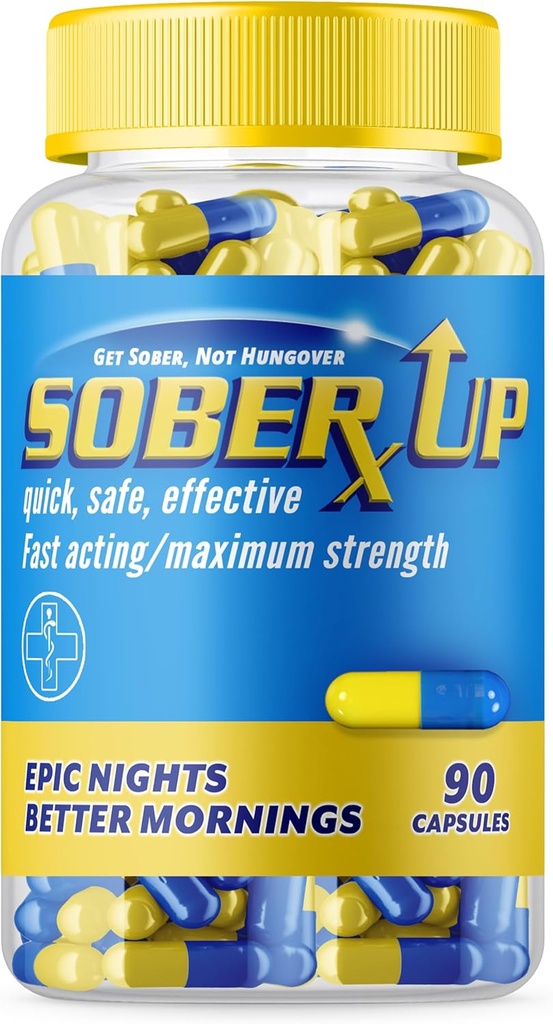 SOBER UP Μέγιστη δύναμη Remedy & γρήγορη δράση ανακούφιση • Κόμμα έξυπνα χάπια • Κάθε φορά που πίνετε συμπλήρωμα βιταμίνης w/DHM + Glutathione + Chlorella + L-Θεανίνη (ΗΠΑ)