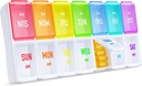 ZIKE Rainbow Weekly Pill Organizer 2 φορές την ημέρα για την εύκολη παρακολούθηση, AM PM Pill περίπτωση, μεγάλο κουτί 7 ημερών χάπια δύο φορές την ημέρα, BPA-ελεύθερος οργανωτής φαρμάκων για χάπια, βιταμίνες, ιχθυέλαια, συμπληρώματα