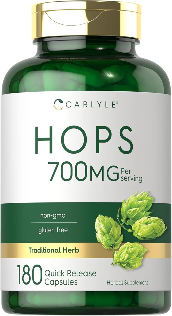 Carlyle Hops Supplement 700mg | 180 Capsules | Non-GMO & Gluten Free | Traditional Herb