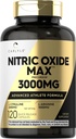 Carlyle Nitric Oxide Supplement 3000mg | 120 Capsules | Pre Workout with L-Arginine & L-Citrulline | Non-GMO, Gluten Free