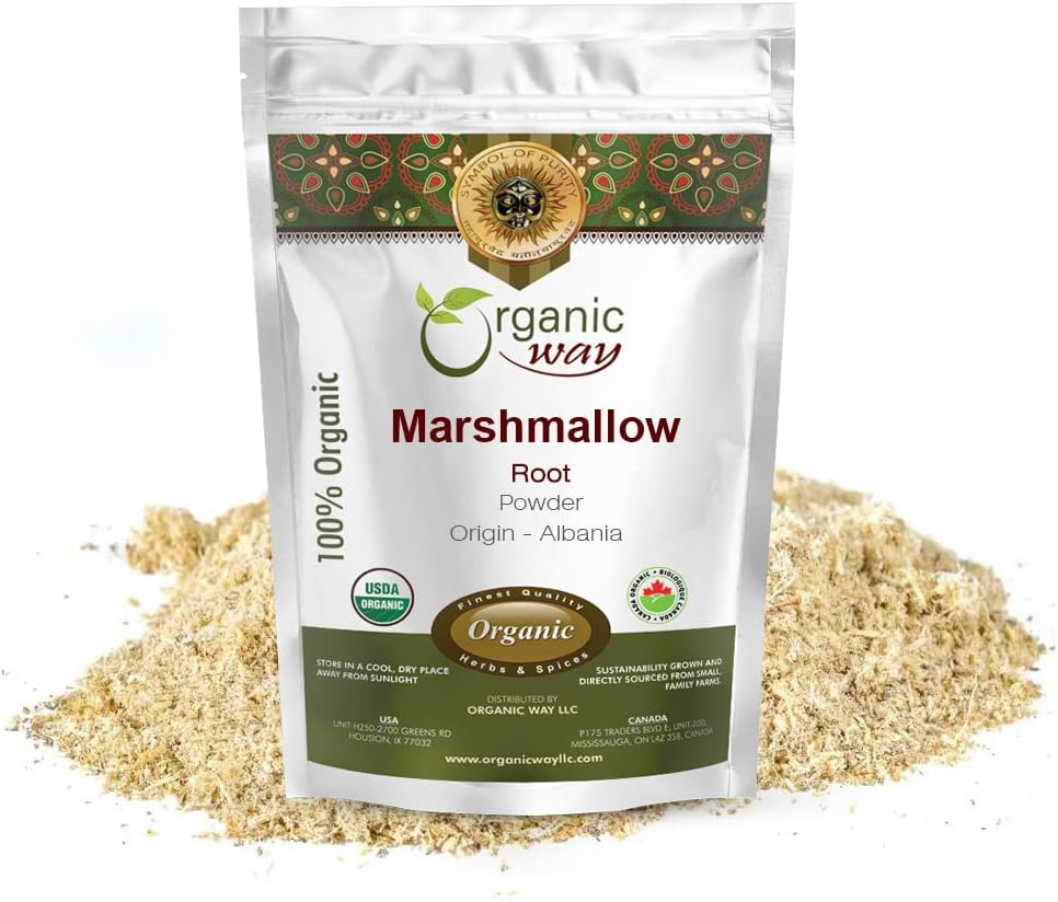 Organic Way Marshmallow Root Powder (Althea Officinalis) - Herbal Tea 