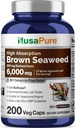 NusaPure Brown Seaweed 30:1 Extract, 200 mg Ισοδύναμο με 6.000 mg 200 κάψουλες Veggie - (Vegan, Non-GMO Bioperine)