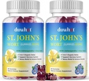 St John's Wort Gummies 600mg, 3 in 1 Βιολογικά συμπληρώματα βοτάνων για ανακούφιση από το στρες, υποστήριξη νευρικού συστήματος, με εκχύλισμα Ashwagandha & Holy Basil για ενήλικες & παιδιά, μη ΓΤΟ, Vegan, 120 ct.