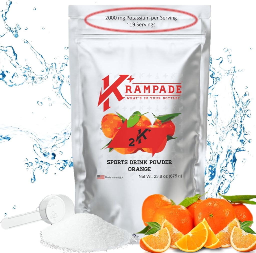 Krampade Electrolytes Powder Potium Supplement - 2000 mg K+, >2X Περισσότερα από Coconut Water 