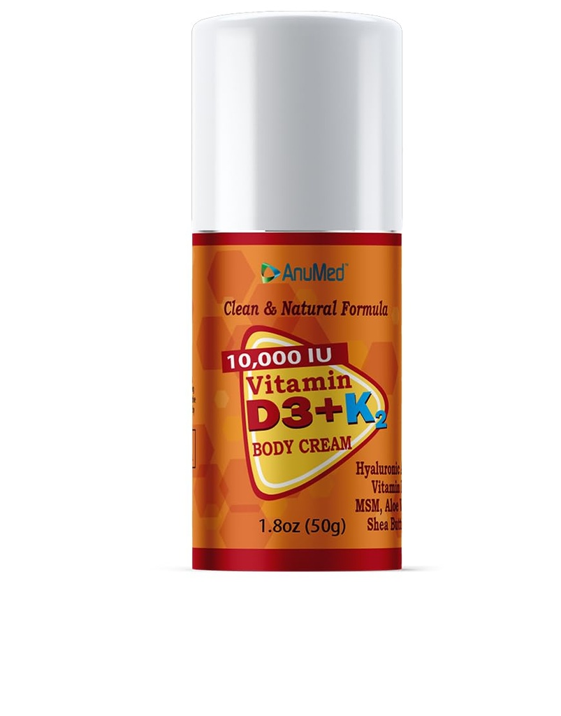 ΑΝΩΜΑ - Βιταμίνη D3 με K2 10000 IU Κρέμα + Μαγνήσιο + Υαλουρονικό Οξύ + Βιταμίνη Ε. Προωθεί ισχυρότερη οστά, μύες, αρθρώσεις. Μέγιστη Απορρόφηση ασβεστίου, Μέγεθος Ταξιδίου (1.8oz) (Package May Vary)