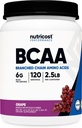 Nutricost BCAA Powder (Grape, 120 Servings) - Gluten Free, Non-GMO, Vegetarian, Optimal 2:1:1 Ratio
