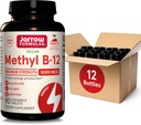 Jarow Formulas Maximum Strength Methyl B-12 5000 mcg Συμπλήρωμα διατροφής - 90 Cherry Chewable Tables - Βιοενεργή βιταμίνη B-12 - Υποστηρίζει Cellular Energy Production, Sleep & Brain Health (Pack of 12)