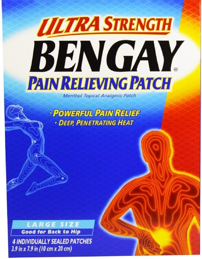 BENGAY Ultra Strength Pain Reliefing Patches Μεγάλο μέγεθος 4 το καθένα (πακέτο του 4)