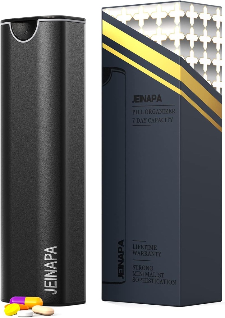 Extra Large Pill Organizer 7 Day, Αλουμινίου Daily Pill Box, Weekly Travel Pill Case, Χαριτωμένος κάτοχος Χάπια για να κρατήσει βιταμίνες, φάρμακα, χάπια, συμπληρώματα