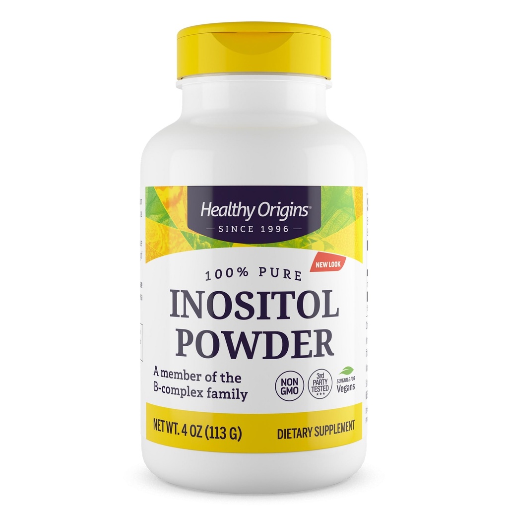 Healthy Origins Inositol Powder, 113 g - για την υγεία του δέρματος, των μαλλιών και των νυχιών - Vitamin B8 συμπλήρωμα σκόνης - μέρος της οικογένειας B Complex - Vegan, μη-GMO & χωρίς γλουτένη συμπλήρωμα - 4 Oz