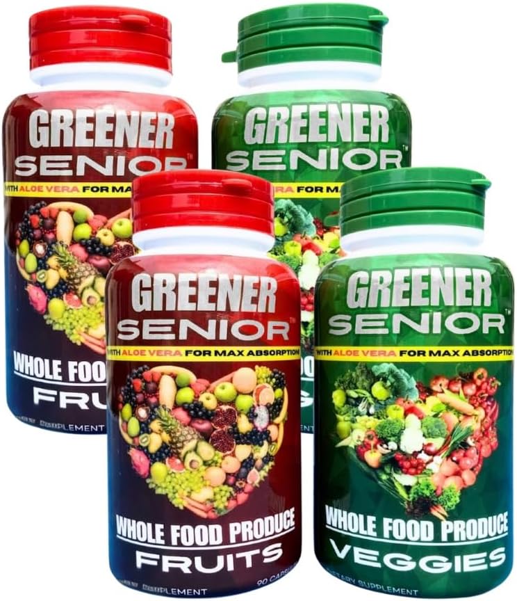 Fruit & Veggie Ολόκληρο το συμπλήρωμα διατροφής - Formated for Seniors, Men and Women, for Max Absorption - 90 κάψουλες φρούτων και 90 κάψουλες λαχανικών - 2 σετ