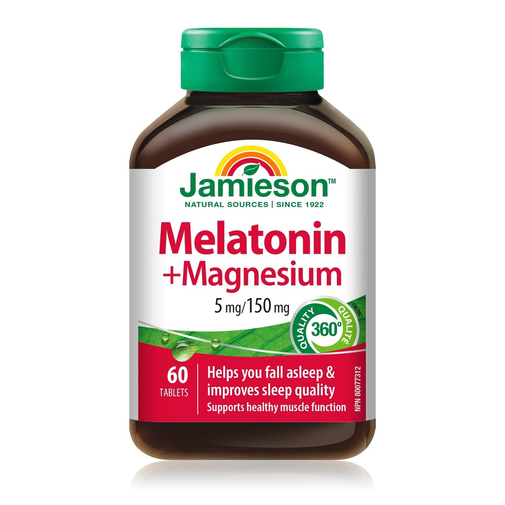 Jamieson Μελατονίνη με μαγνήσιο 5mg/ 150mg, 60 δισκία