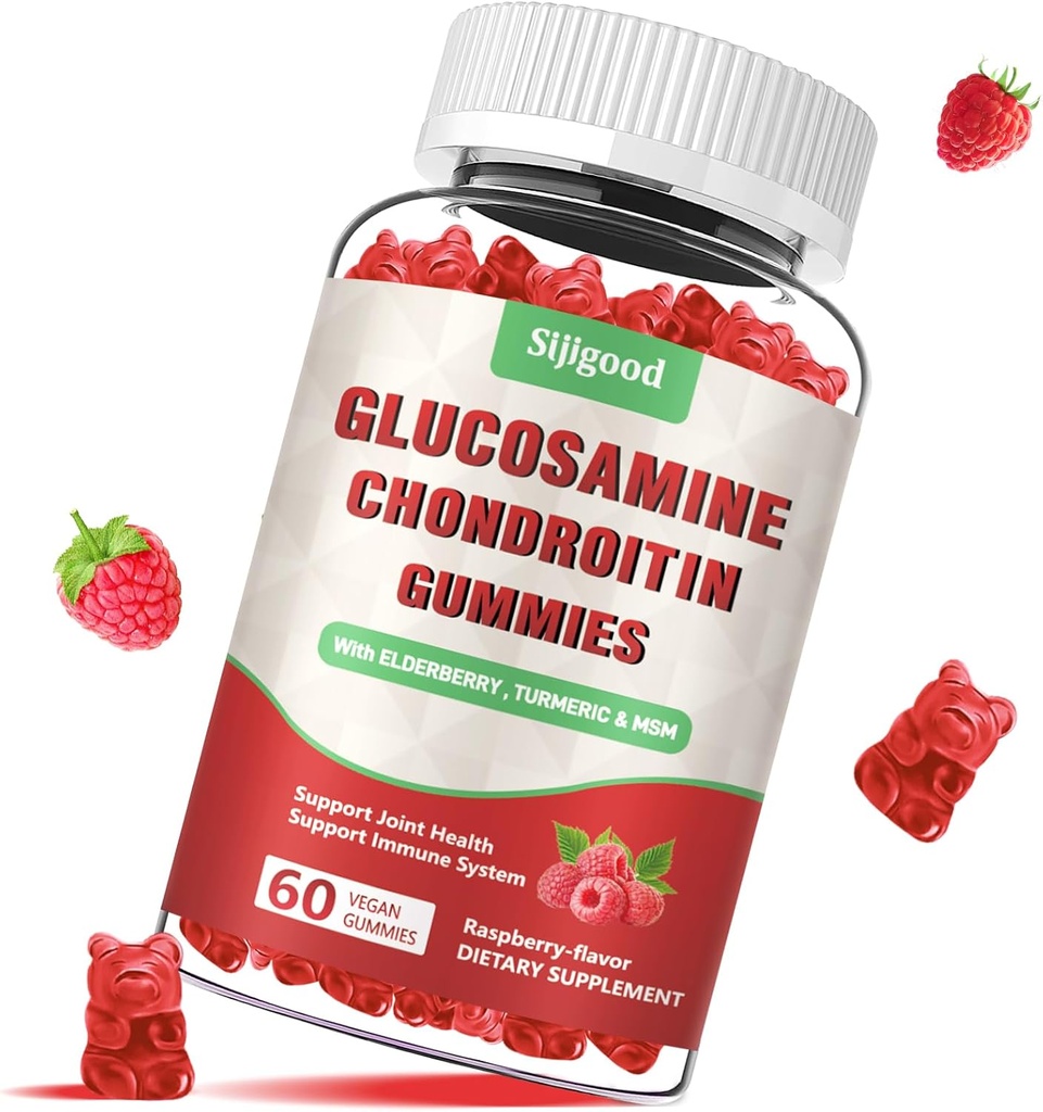 Ενισχυμένη Γλυκοζαμίνη Chondroitin Gummies με MSM για ενήλικες - Extra-ενίσχυση Κοινή Υγεία & Ευελιξία, Αντιοξειδωτικό & ανοσοποιητικό συμπλήρωμα υποστήριξης, 60 Count