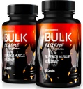 (2 Pack) Bulk Extreme Superior Muscle Building Advanced Formula, Bulk Extreme for Lean Muscle Mass for Men, All Natural Muscle Builder, Male Pills for Physical Performance, Reviews (120 Capsules)
