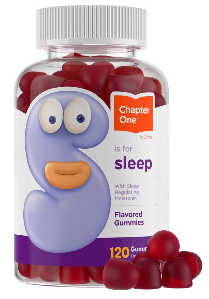 Zahler Chapter One Sleep Gummies - 2.5 mg Melatonin Gummies to Support Restful Sleep - Dietary Supplement for Kids' Bedtime Routine - Kosher, Gluten-Free & Dairy-Free - 120 Count