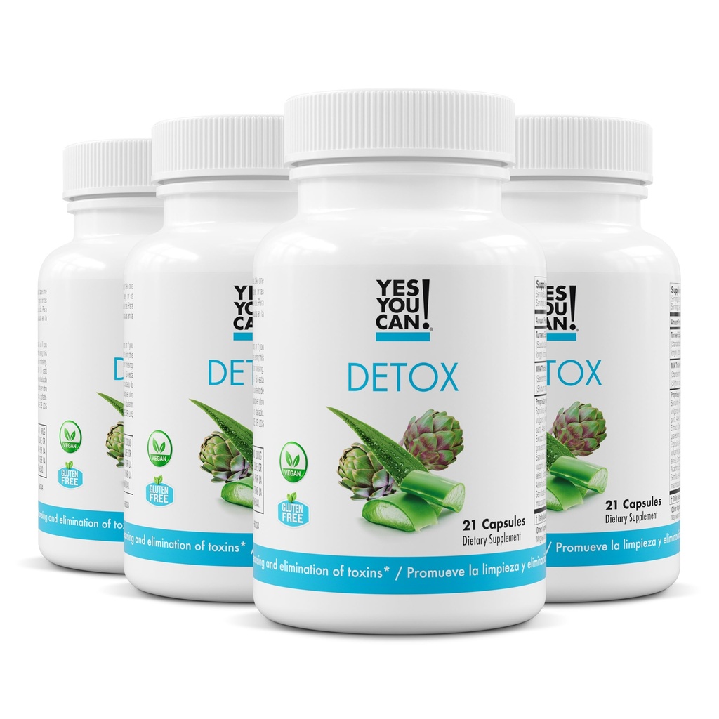 Ναι Μπορείς! Φυσικό χάπι Detox - Diuretic Cleanse με ηλεκτρολύτες & Βιταμίνες - Βοηθά με τη διατήρηση νερού - Χωρίς γλουτένη, 21 κάψουλες (4 Συσκευασία)