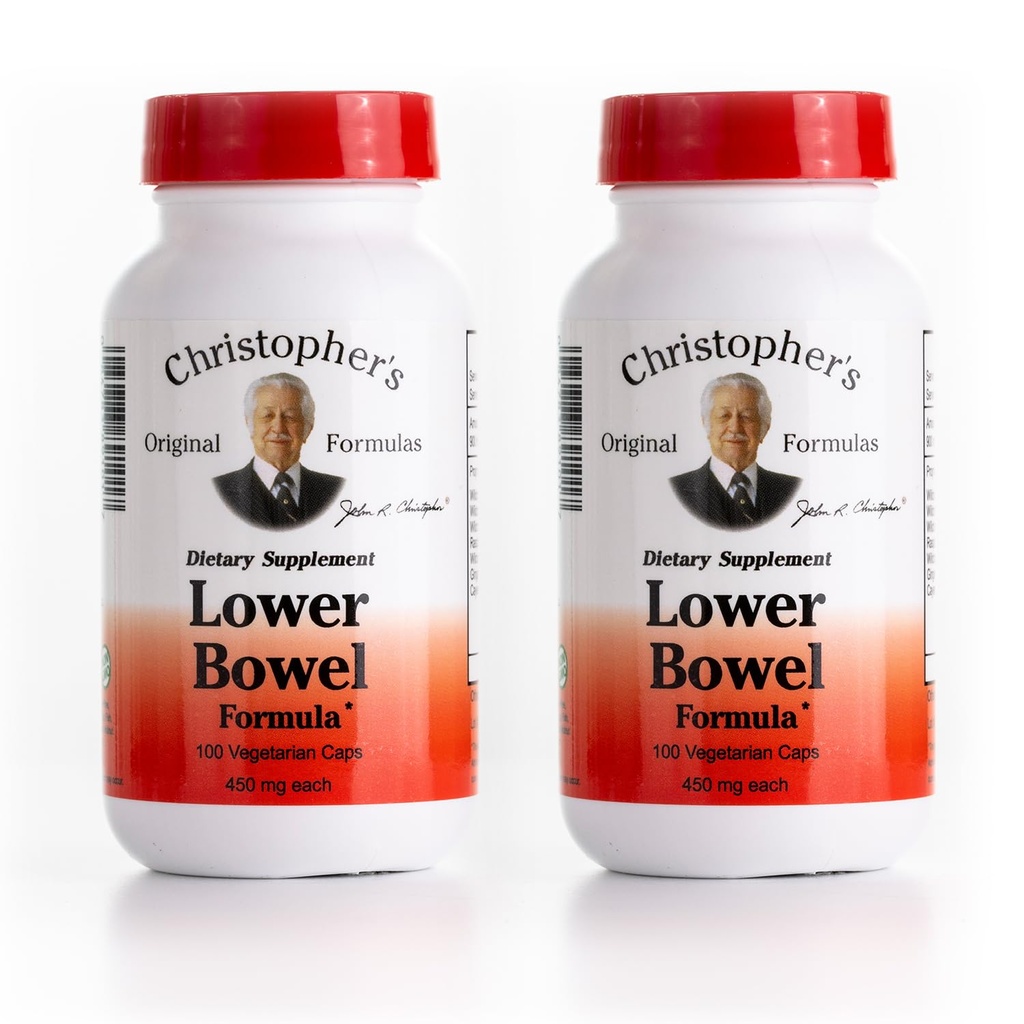 Christopher's Original Formulas Lower Bowel Cleanse Formula Capsules - Herbal Laxative Colon Cleanse and Gut Cleanse 100 ct. - Pack of 2