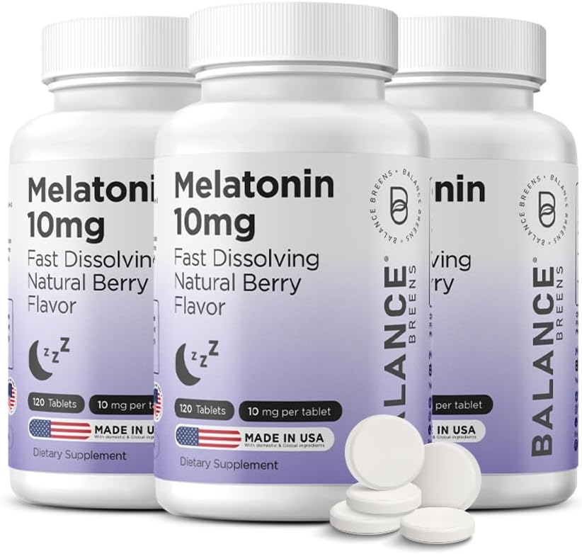 Balancebreens Μελατονίνη 10mg Γρήγορης Διάλυσης, 120 δισκία – Φυσική Βοήθεια για τον Ύπνο για Ξεκούραστες Νύχτες, Χωρίς Ναρκωτικά Υποστήριξη για Χαλάρωση και Ηρεμία