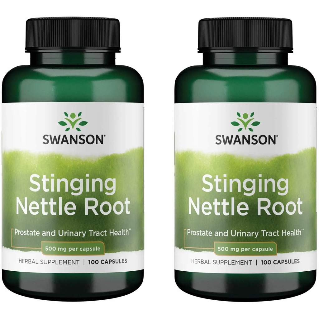 Swanson Stinging Nattle Root (Urtica Dioica) - Φυτικό συμπλήρωμα - (100 κάψουλες, 500mg) (2 Συσκευασία)