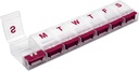 EZY DOSE Weekly (7-Day) AM/PM Καθημερινή Push Push Pill Organizer, περίπτωση βιταμίνης, και Medicine Container, X-Large Διαμερίσματα, Αρθρίτιδα Φιλικό, βολικό και εύκολο στη χρήση, σαφές / κόκκινο, BPA Δωρεάν