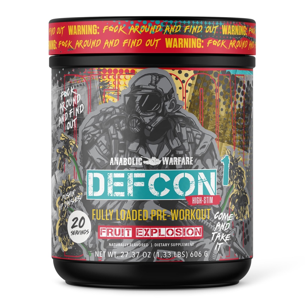 Αναβολικά πολέμου Defcon1 High Stim, υψηλής έντασης πριν από την προπόνηση σκόνη (Έκρηξη φρουτών, 20 εξυπηρετούν)
