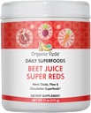 Βιολογικό συμπλήρωμα Veda Beet Root Powder Juice με Superfood Reds - Σκόνη χυμού τεύτλων με Nitric Oxide για την υποστήριξη της κυκλοφορίας, της ενέργειας, της αντοχής, και Stamina - Vegan, Non-GMO - 11 oz