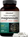 Magnesium Complex 1,000mg, 240 Capsules | Triple Magnesium Complex with Glycinate, Citrate, Malate | Chelated & Purified | Bone, Heart & Muscle Support | Non-GMO