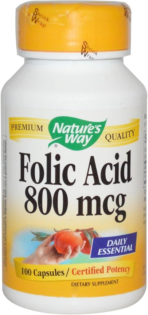 Nature's Way Folic Acid 800mcg 100 Capsules (Pack of 2)