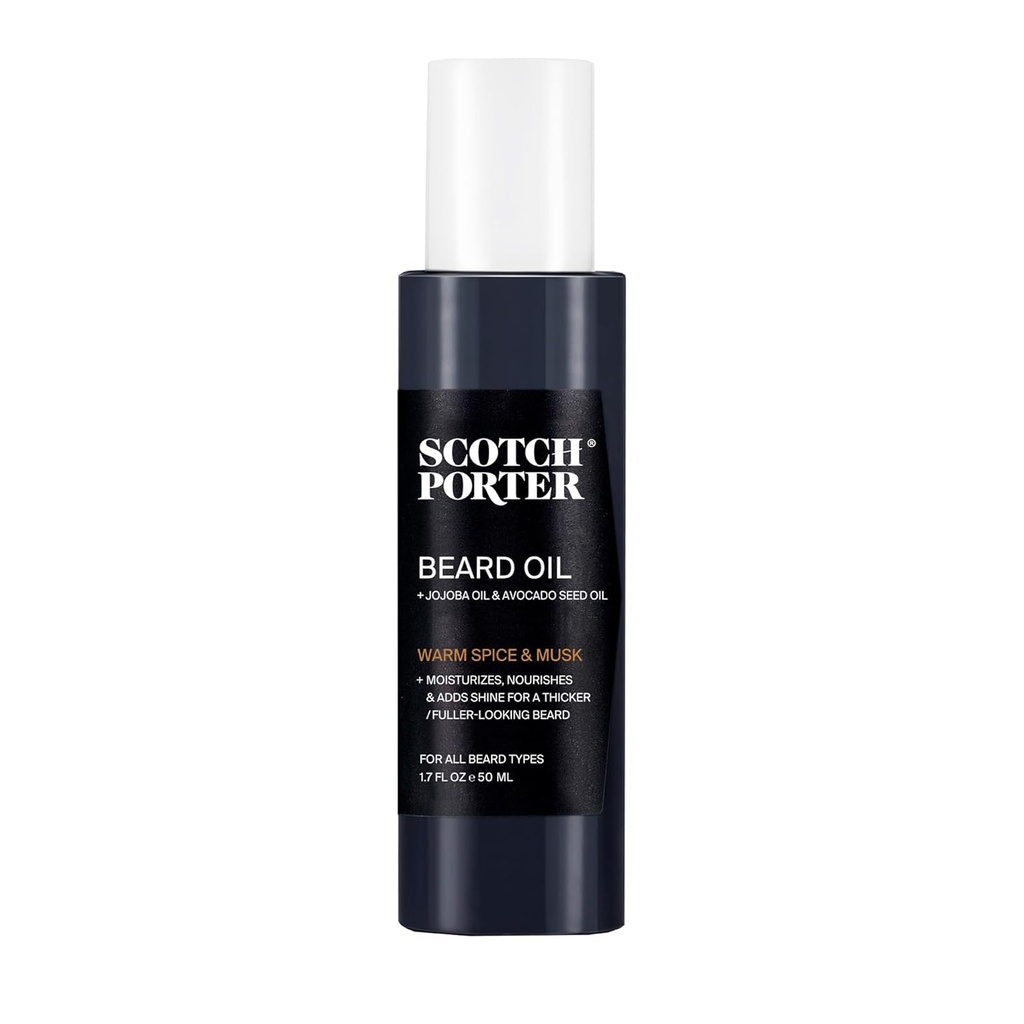 Scotch Porter Smoothing Beard Oil – Nourishing Oil Seals in Moisture & Smooths Flyaways for a Frizz-Free, Fuller/Healthier-Looking Beard with All-Day Shine – Original Scent, 1.7 oz. Φιάλη