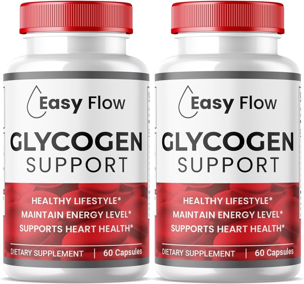 (2 Πακέτο) Εύκολη ροή γλυκογόνο, EasyFlow Glycogen Υποστήριξη Κάψουλες, Glyco Optimizer Formula, Φυσικό καθαριστικό δοχείο αίματος, Premium Easy Flow Glycogen Υποστήριξη (120 Κάψουλες)