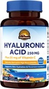 Vitalitown Hyaluronic Acid Συμπληρώματα 250 mg, Plus 25 mg Βιταμίνη C, Φυσικά Παράγωγη & Υψηλή βιοδιαθεσιμότητα, ενυδάτωση του δέρματος, 90 κάψουλες Vegan, 3 μήνες προσφοράς